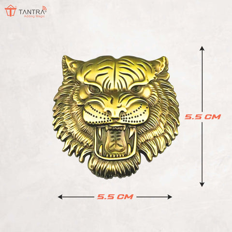TANTRA Premium Tiger Metal Car Sticker - Durable & Stylish Auto Emblem for Vehicles - Customizable Designs - Easy Installation - Weather-Resistant & Long-Lasting Gold SIA431