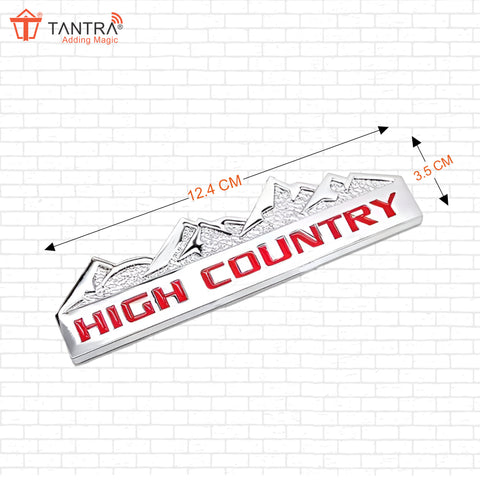 TANTRA Premium High Country Metal Car Sticker - Durable & Stylish Auto Emblem for Vehicles - Customizable Designs - Easy Installation - Weather-Resistant & Long-Lasting