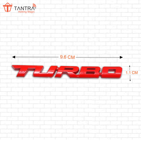 TANTRA Premium Turbo Metal Car Sticker - Durable & Stylish Auto Emblem for Vehicles - Customizable Designs - Easy Installation - Weather-Resistant & Long-Lasting