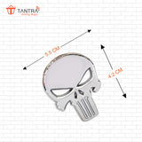 TANTRA Premium Skull Metal Car Sticker - Durable & Stylish Auto Emblem for Vehicles - Customizable Designs - Easy Installation - Weather-Resistant & Long-Lasting