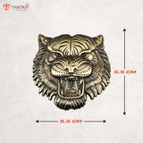 TANTRA  Premium Tiger Metal Car Sticker - Durable & Stylish Auto Emblem for Vehicles - Customizable Designs - Easy Installation - Weather-Resistant & Long-Lasting Bronze SIA433