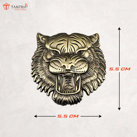 TANTRA  Premium Tiger Metal Car Sticker - Durable & Stylish Auto Emblem for Vehicles - Customizable Designs - Easy Installation - Weather-Resistant & Long-Lasting Bronze SIA433