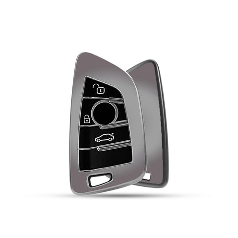 TANTRA TPU Key Cover  Compatible with BMW X4, X3, 5 Series, 6 Series, 3 Series, 7 Series 3 Button Flip Key (Grey)