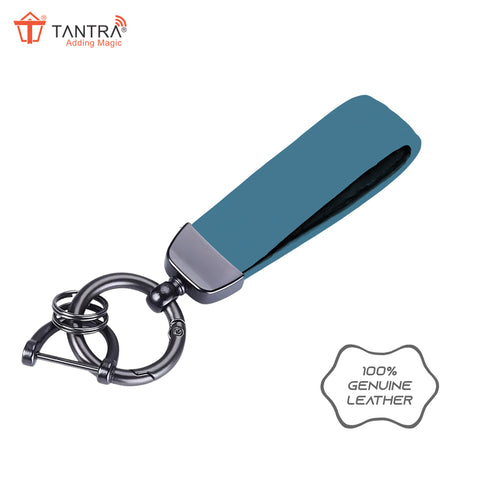 TANTRA Premium Leather Keychain - Stylish Genuine Leather Key Ring for All Car Key Durable & Elegant Key Holder