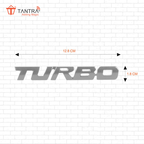 TANTRA Premium Turbo Metal Car Sticker - Durable & Stylish Auto Emblem for Vehicles - Customizable Designs - Easy Installation - Weather-Resistant & Long-Lasting