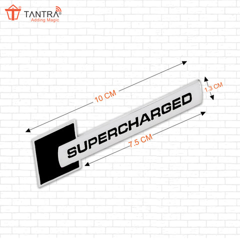 TANTRA Premium Supercharged Metal Car Sticker - Durable & Stylish Auto Emblem for Vehicles - Customizable Designs - Easy Installation - Weather-Resistant & Long-Lasting