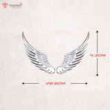 TANTRA Premium Angel Wings Metal Car Sticker - Durable & Stylish Auto Emblem for Vehicles - Customizable Designs - Easy Installation - Weather-Resistant & Long-Lasting Silver SIA437