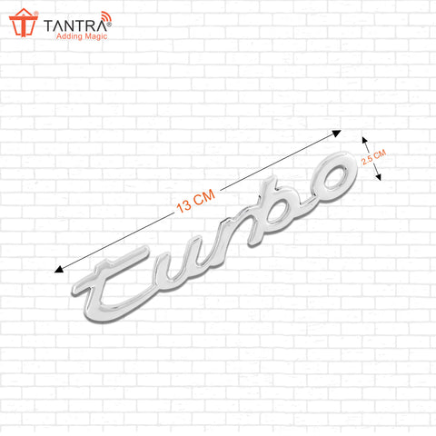 TANTRA Premium Turbo Metal Car Sticker - Durable & Stylish Auto Emblem for Vehicles - Customizable Designs - Easy Installation - Weather-Resistant & Long-Lasting