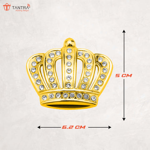 TANTRA  Premium Crown Metal Car Sticker - Durable & Stylish Auto Emblem for Vehicles - Customizable Designs - Easy Installation - Weather-Resistant & Long-Lasting Gold SIA430