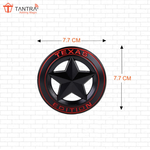 TANTRA Premium Star Texas Edition Metal Car Sticker - Durable & Stylish Auto Emblem for Vehicles - Customizable Designs - Easy Installation - Weather-Resistant & Long-Lasting