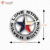 TANTRA Premium Star Silver Edition Metal Car Sticker - Durable & Stylish Auto Emblem for Vehicles - Customizable Designs - Easy Installation - Weather-Resistant & Long-Lasting