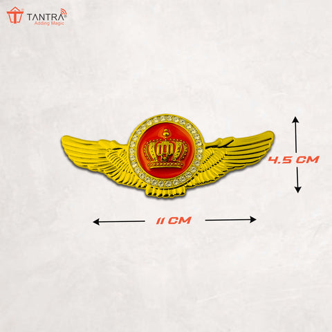 TANTRA Premium Winged King Crown Metal Car Sticker - Durable & Stylish Auto Emblem for Vehicles - Customizable Designs - Easy Installation - Weather-Resistant & Long-Lasting Multicolor SIA428