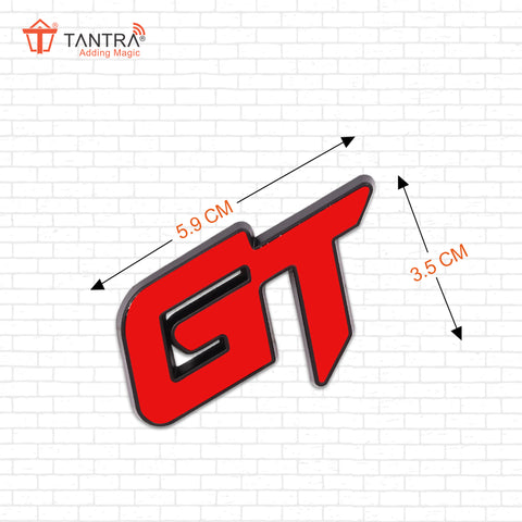 TANTRA Premium GT Metal Car Sticker - Durable & Stylish Auto Emblem for Vehicles - Customizable Designs - Easy Installation - Weather-Resistant & Long-Lasting