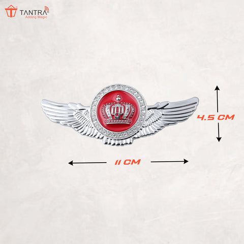 TANTRA Premium Winged King Crown Metal Car Sticker - Durable & Stylish Auto Emblem for Vehicles - Customizable Designs - Easy Installation - Weather-Resistant & Long-Lasting Multicolor SIA429