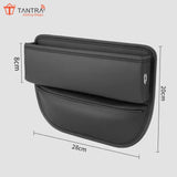 TANTRA Car Seat Gap Filler Organizer - Premium PU Leather Storage Box for Phone color (Black)