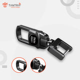 TANTRA TPU Key Cover and Metal Keychain Compatible for Tata Nexon | Altroz | Tiago | Punch | Harrier | Safari | Tigor 3 Button Flip Key Cover (Grey)