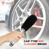 TANTRA Car Wheel Rim Brush – Heavy Duty Wheel Cleaner with Ergonomic Grip (Black)