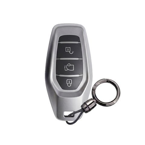 TANTRA Premium TPU Smart Key Cover and Round Key Chain Compatible With Mahindra XUV 500 3 Button Smart Key | Full Protection Soft TPU Key Case Cover | Scratch Resistant Premium Finish