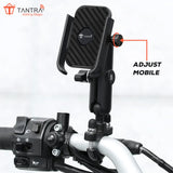 TANTRA S25A Phone Holder - 360° Rotation with U-Bolt Base - Premium Aluminum Alloy - Secure Handlebar Mount for Smartphones