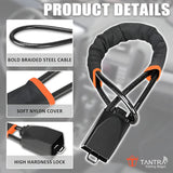 TANTRA Heavy Duty Steering Wheel Lock, Alloy Steel Anti-Theft Car Lock with Safety Belt Buckle Attachment, 3 Keys for Truck, SUV, Van, Hatchback - Vehicle Security Steering Wheel Immobilizer