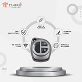 TANTRA TPU Key Cover and Round Keychain Compatible for Maruti Suzuki S-Presso,Swift,SX4,DZire,Ignis,Alto,Vitara Brezza,Celerio,Ertiga,Ciaz,SCross,Baleno,Ritz 2 Button Smart Key (Grey)