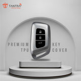 TANTRA TPU Key Cover Compatible with MG ZS EV Electric | Astor 3 Button Flip Key (Grey)