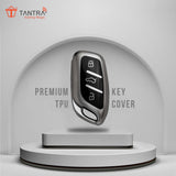 TANTRA TPU Key Cover Compatible with MG ZS EV Electric | Astor 3 Button Flip Key (Grey)
