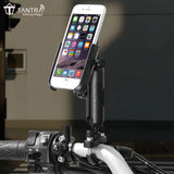 TANTRA S25A Phone Holder - 360° Rotation with U-Bolt Base - Premium Aluminum Alloy - Secure Handlebar Mount for Smartphones