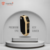 TANTRA TPU Key Cover and Metal Key Chain Compatible With Kia Seltos 2023 2024 HTE 3 Button Flip Key (Black)