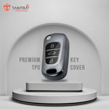 TANTRA TPU Key Cover Compatible With Hyundai Elantra 3 Button Flip Key (Grey)