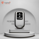 TANTRA TPU Key Cover Compatible With Honda Amaze | City | Civic 2023 2024 4 Button Flip Key (Grey)