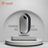 TANTRA TPU Key Cover and Metal Key Chain Compatible With Kia  3 Button Flip Key (Grey)