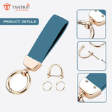 TANTRA Premium Leather Keychain - Stylish Genuine Leather Key Ring for All Car Key Durable & Elegant Key Holder