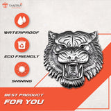 TANTRA Premium Tiger Metal Car Sticker - Durable & Stylish Auto Emblem for Vehicles - Customizable Designs - Easy Installation - Weather-Resistant & Long-Lasting Silver SIA432