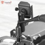 TANTRA S25A Phone Holder - 360° Rotation with U-Bolt Base - Premium Aluminum Alloy - Secure Handlebar Mount for Smartphones