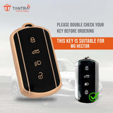 TANTRA TPU Key Cover and Metal Key Chain Compatible with Tata Curvv | Curvv EV Electric 4 Button Smart Key (Black)