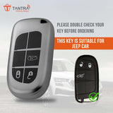TANTRA TPU Key Cover Compatible with Jeep Meridian, Compass, Trailhawk 3 Button Flip Key (Grey)