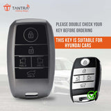 TANTRA TPU Key Cover and Round Key Chain Compatible with KIA Carnival 5 Button Flip Key (Grey)