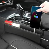 TANTRA Car Seat Gap Filler Organizer - Premium PU Leather Storage Box for Phone color (Black)