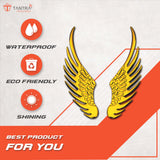 TANTRA Premium Angel Wings Metal Car Sticker - Durable & Stylish Auto Emblem for Vehicles - Customizable Designs - Easy Installation - Weather-Resistant & Long-Lasting Gold SIA438