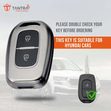 TANTRA TPU Key Cover and Metal Key Chain Compatible with Renault Kwid Duster Kiger Triber 2 Button Flip Key (Grey)