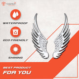 TANTRA Premium Angel Wings Metal Car Sticker - Durable & Stylish Auto Emblem for Vehicles - Customizable Designs - Easy Installation - Weather-Resistant & Long-Lasting Silver SIA437