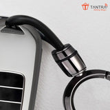 TANTRA TPU Key Cover and Round Keychain Compatible for Kia Sonet | Carens | Seltos 3 Button Smart Key (Grey)