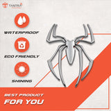TANTRA  Premium Spider Metal Car Sticker - Durable & Stylish Auto Emblem for Vehicles - Customizable Designs - Easy Installation - Weather-Resistant & Long-Lasting Silver SIA425