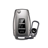 TANTRA Premium TPU Key Cover and Metal Key Chain Compatible With Mahindra XUV300 & Alturas G4 3 Button Flip Key | Full Protection Soft TPU Key Case Cover | Scratch Resistant Premium Finish