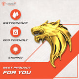 TANTRA  Premium Wolf Gold Metal Car Sticker - Durable & Stylish Auto Emblem for Vehicles - Customizable Designs - Easy Installation - Weather-Resistant & Long-Lasting SIA434