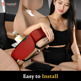 TANTRA Premium Car Armrest Cushion Organizers, 5-in-1 Center Console Cover with 2 Storage Bags Cup Holder, Tissue Box Slot, Phone Slot for Sedans, Car Accessories Interior Organizers (Red)