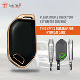 TANTRA TPU Key Cover and Metal Key Chain Compatible With Kia  3 Button Flip Key (Black )
