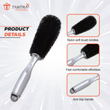 TANTRA Car Wheel Rim Brush – Heavy Duty Wheel Cleaner with Ergonomic Grip (Black)