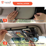 TANTRA Car Sun Visor Organizer – Premium Quality & Stylish Storage Solution (Beige)